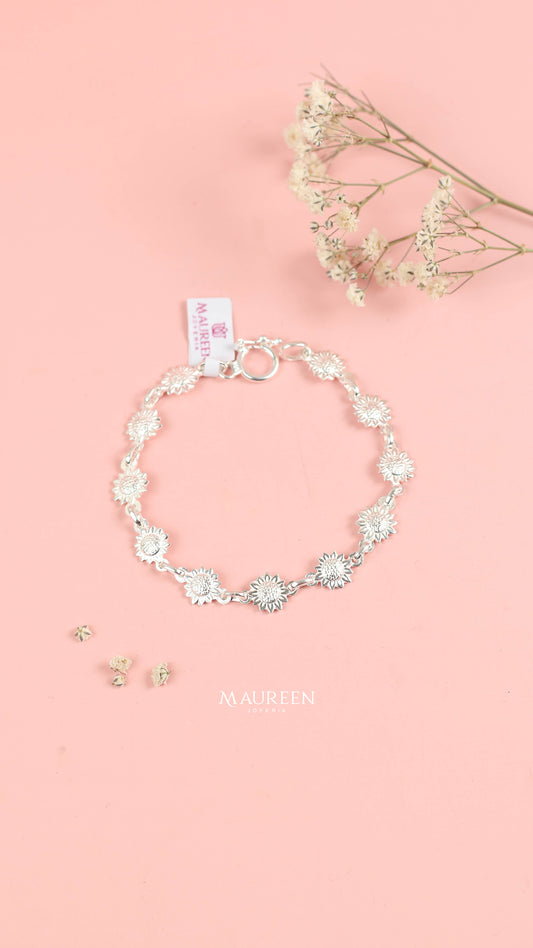 Pulsera 11 girasoles - Plata