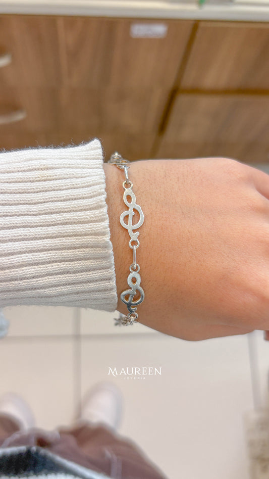 Pulsera nota musical - plata