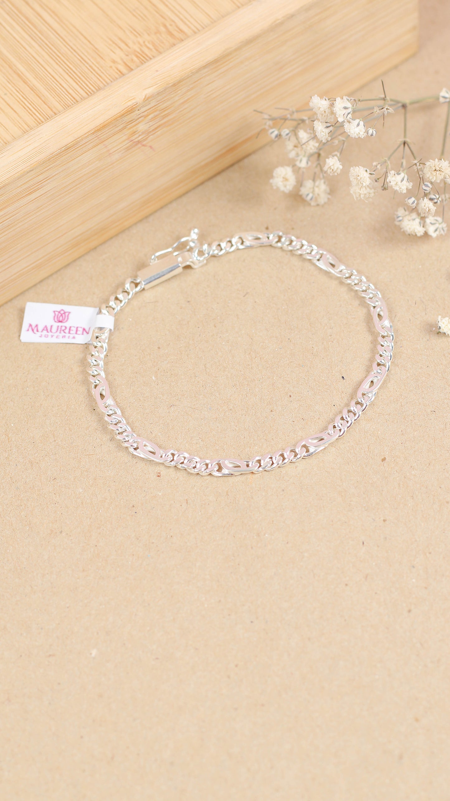 Pulsera hombre monaco broche cajon - Plata