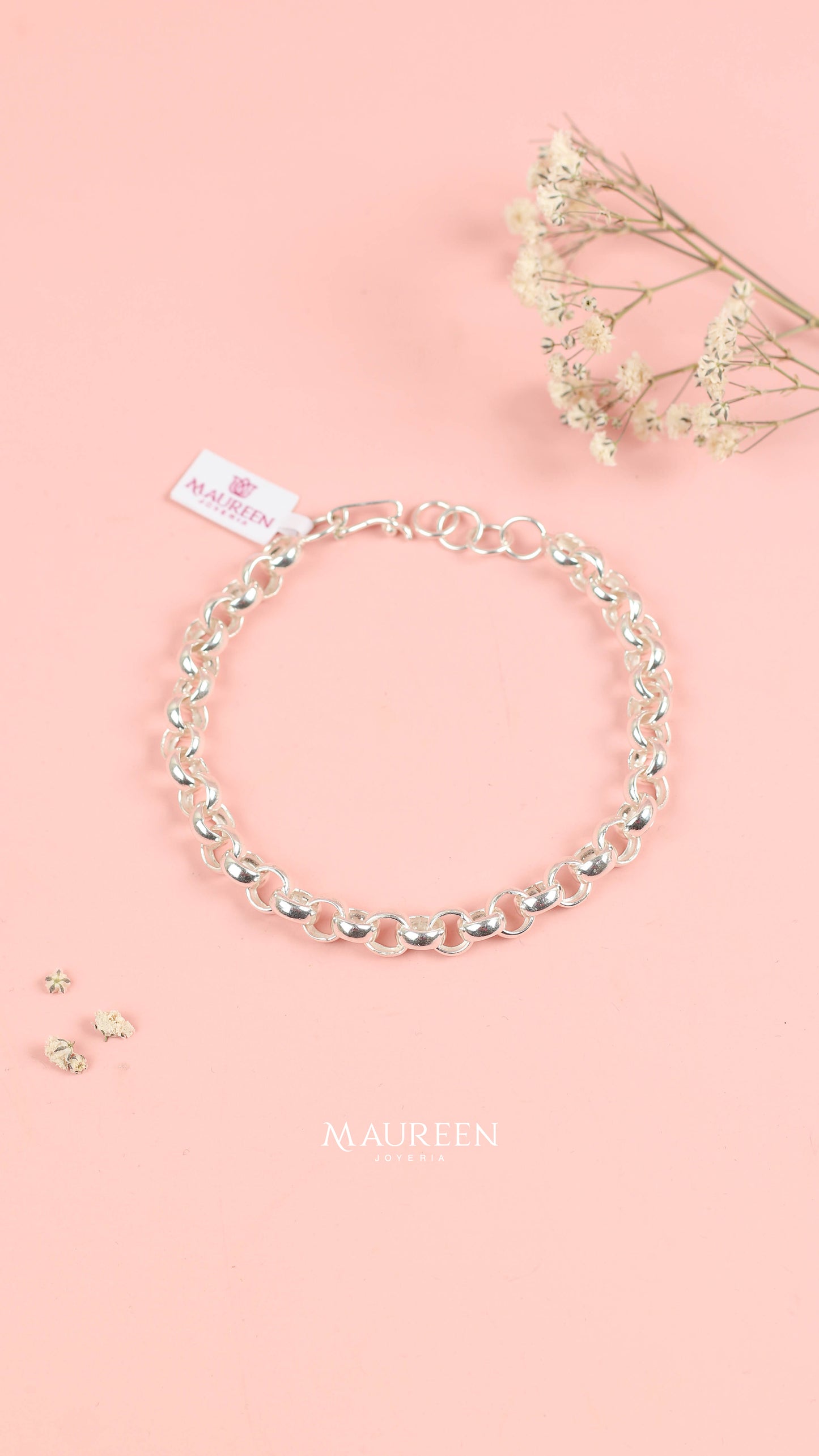 Pulsera donas estilo Roll On -  Plata