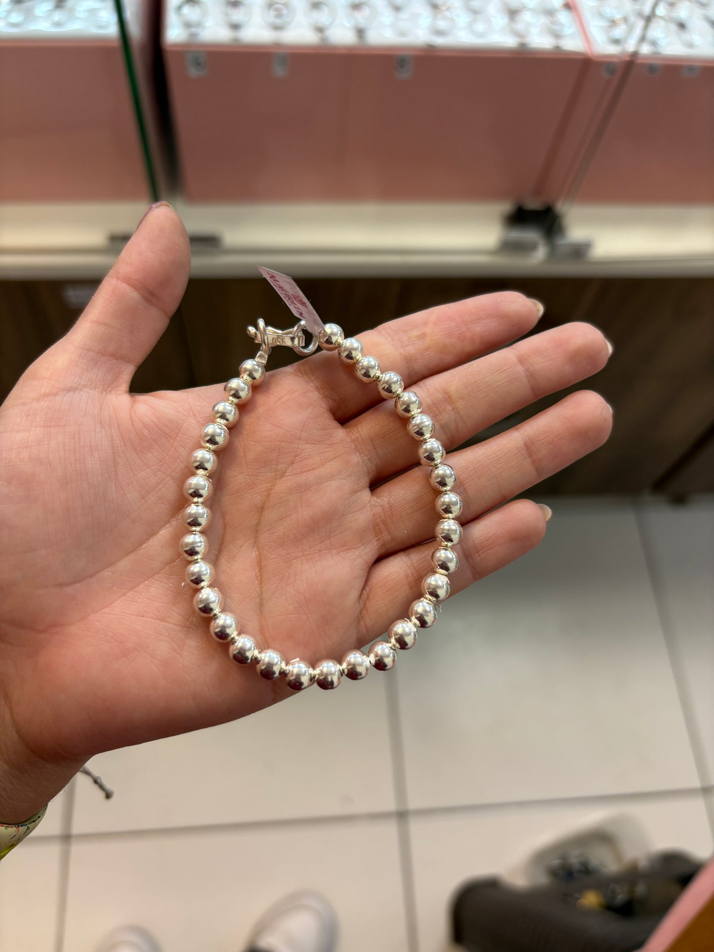 Pulsera bolas grandes 21cm - plata