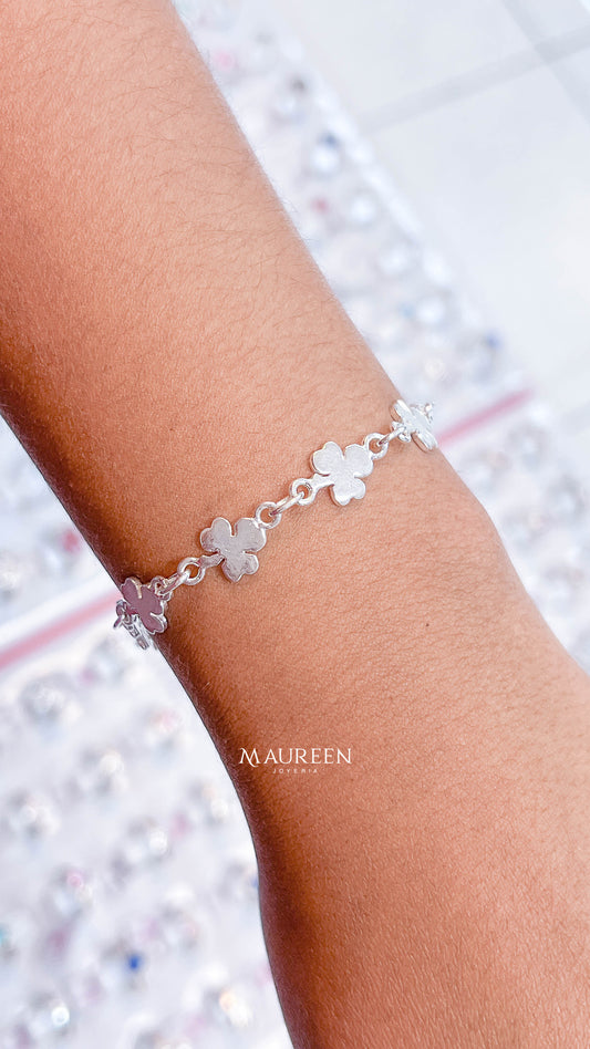 Pulsera treboles - plata