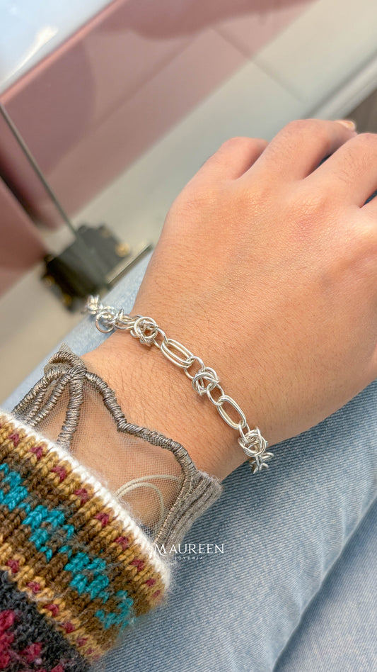 Pulsera de nudos - plata