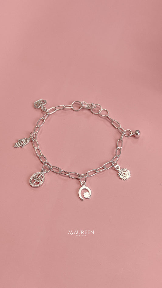 Pulsera dijes de la fortuna - Plata