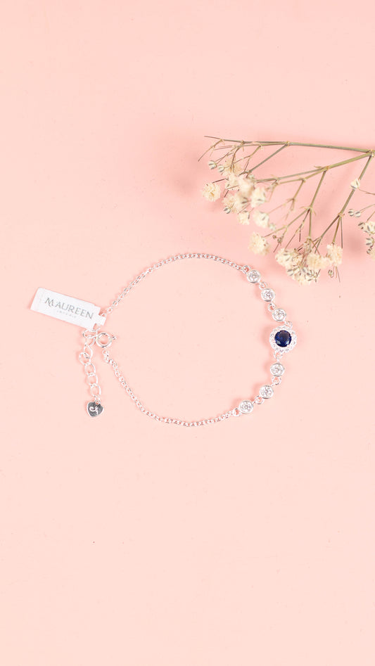 Pulsera roseta punto de luz - Plata