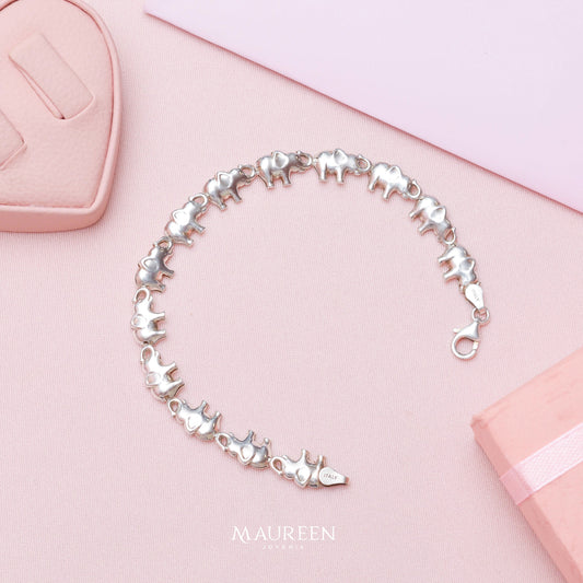 Pulsera elefantes - Plata
