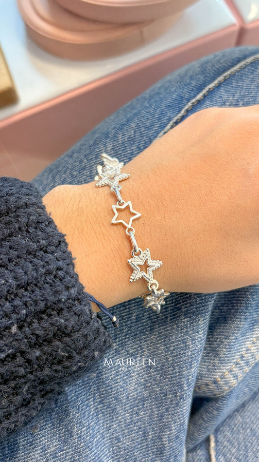 Pulsera estrella con calado  - plata