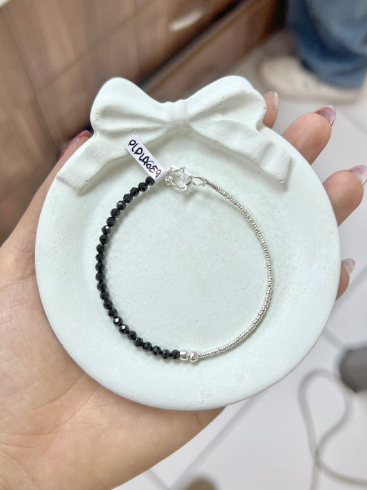 Pulsera piedra natural onix mitad shakiras - Plata