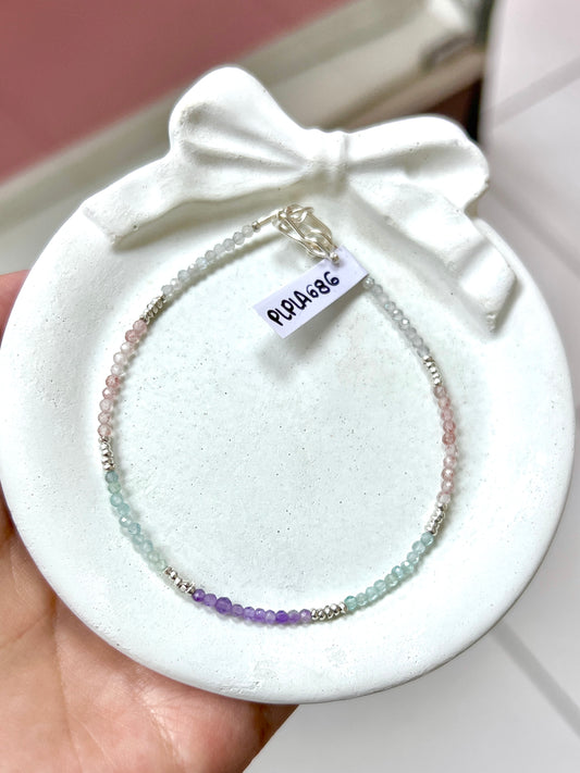 Pulsera piedra natural pequeña - Plata