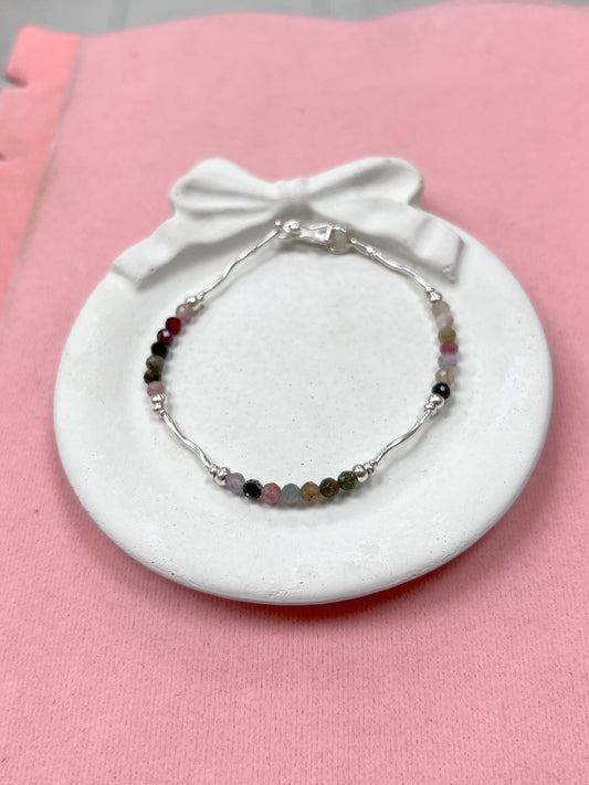 Pulsera shakira piedra natural turmalina - Plata