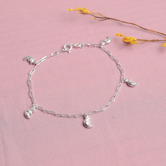 Pulsera con dijes luna - Plata