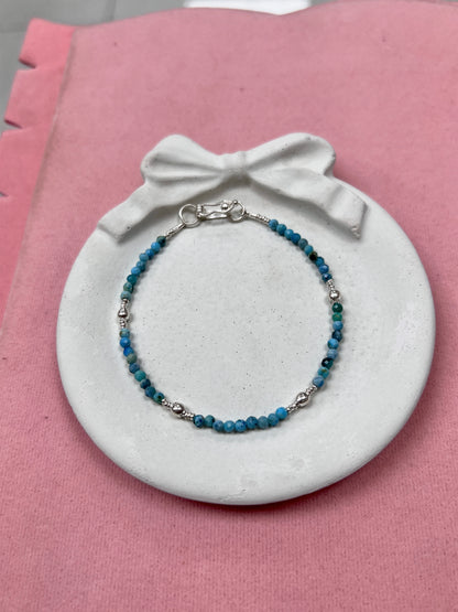 Pulsera piedra natural  con shakira - Plata