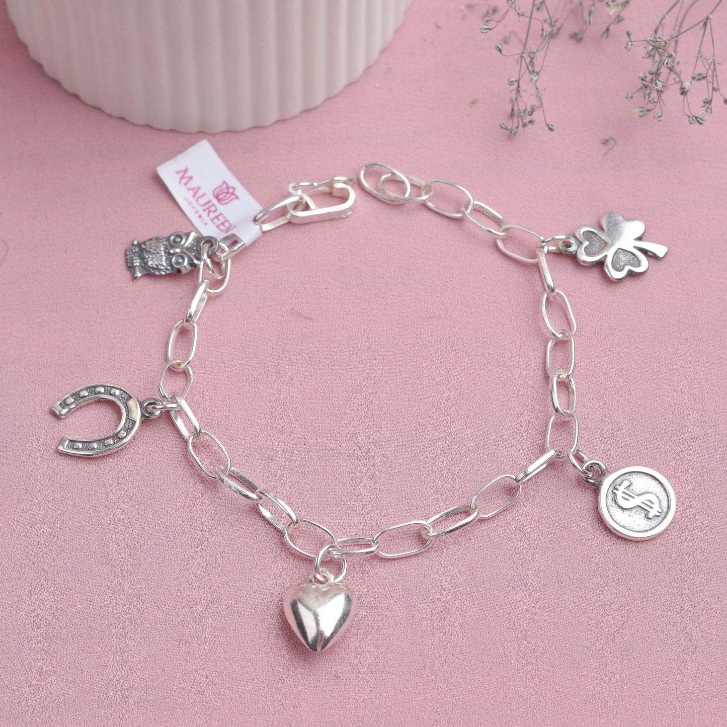 Pulsera dijes de la suerte - Plata
