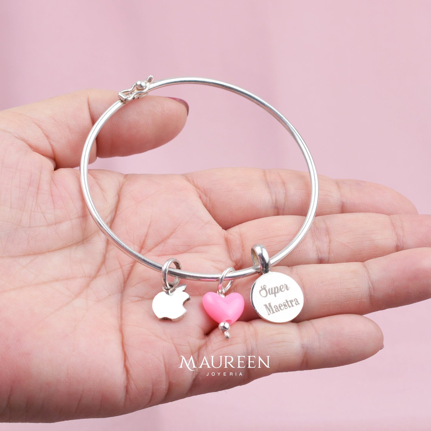 Puñera super maestra corazón- Plata