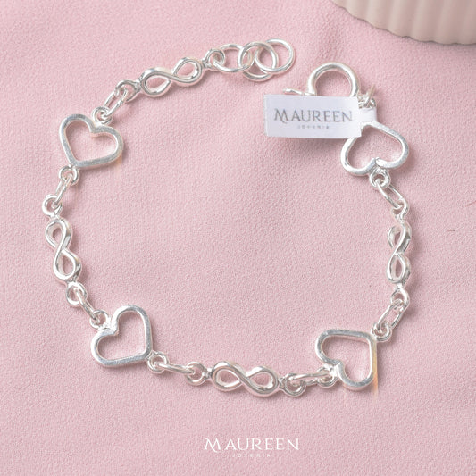 Pulsera corazon e infinito  - Plata