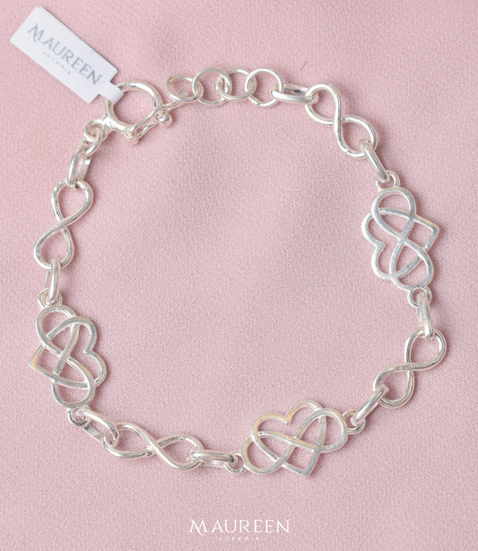 Pulsera nudo de bruja calado con espiga - Plata