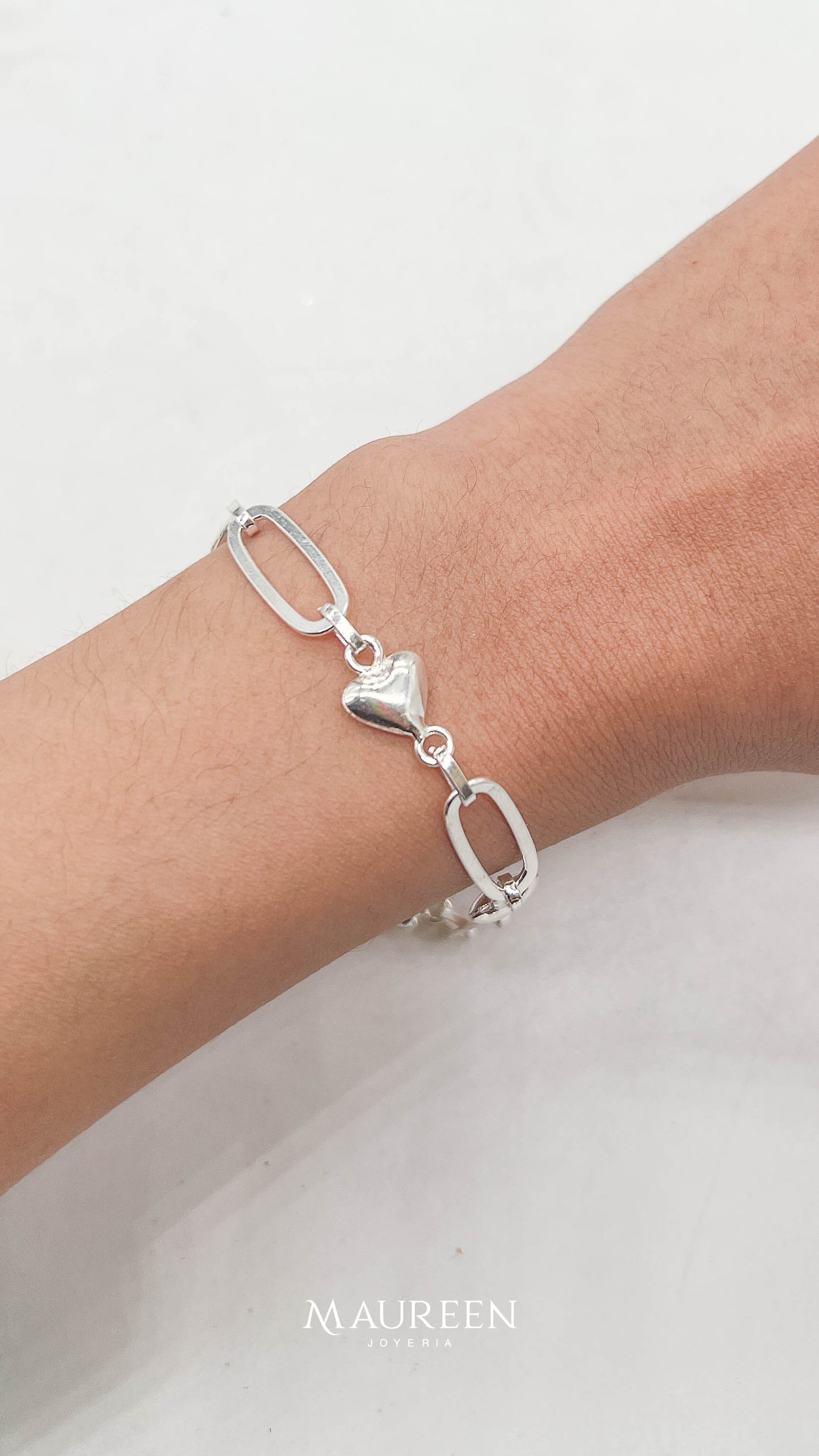 Pulsera corazon - Plata