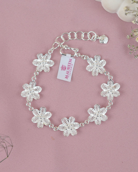 Pulsera flor filigrana - Plata