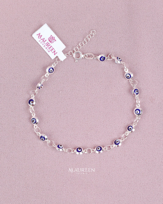 Pulsera ojo turco azul - Plata