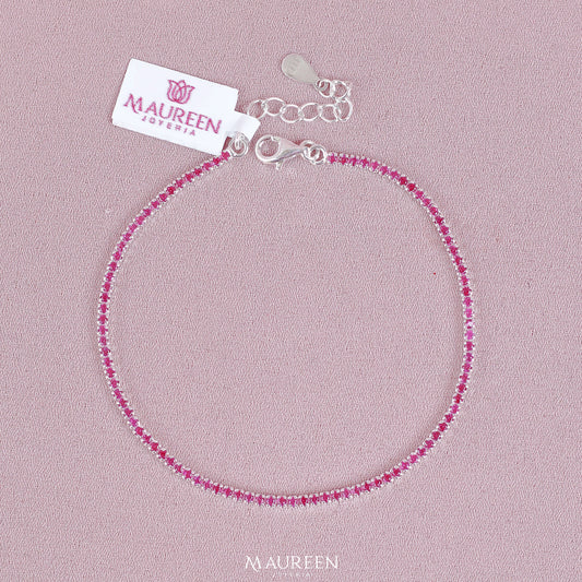 Pulsera Tennis rubi - Plata