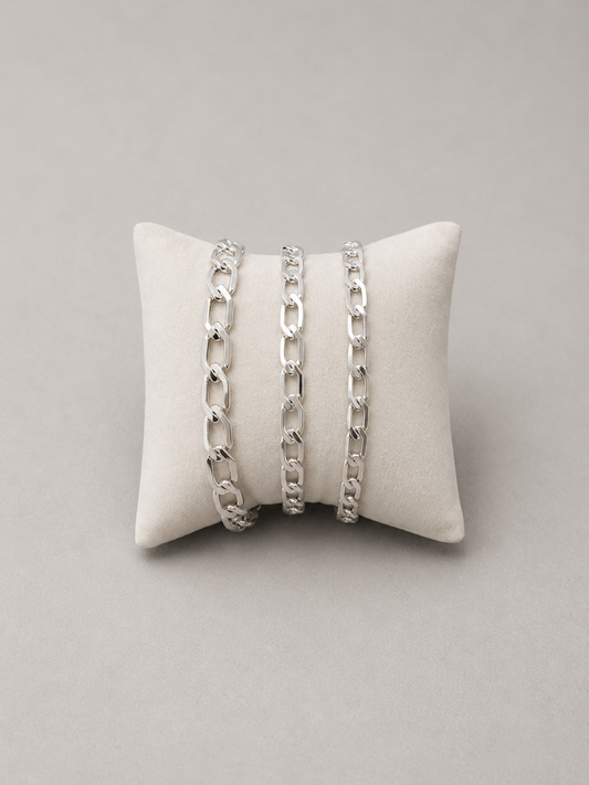 Pulsera hexagonal broche cajon- Plata
