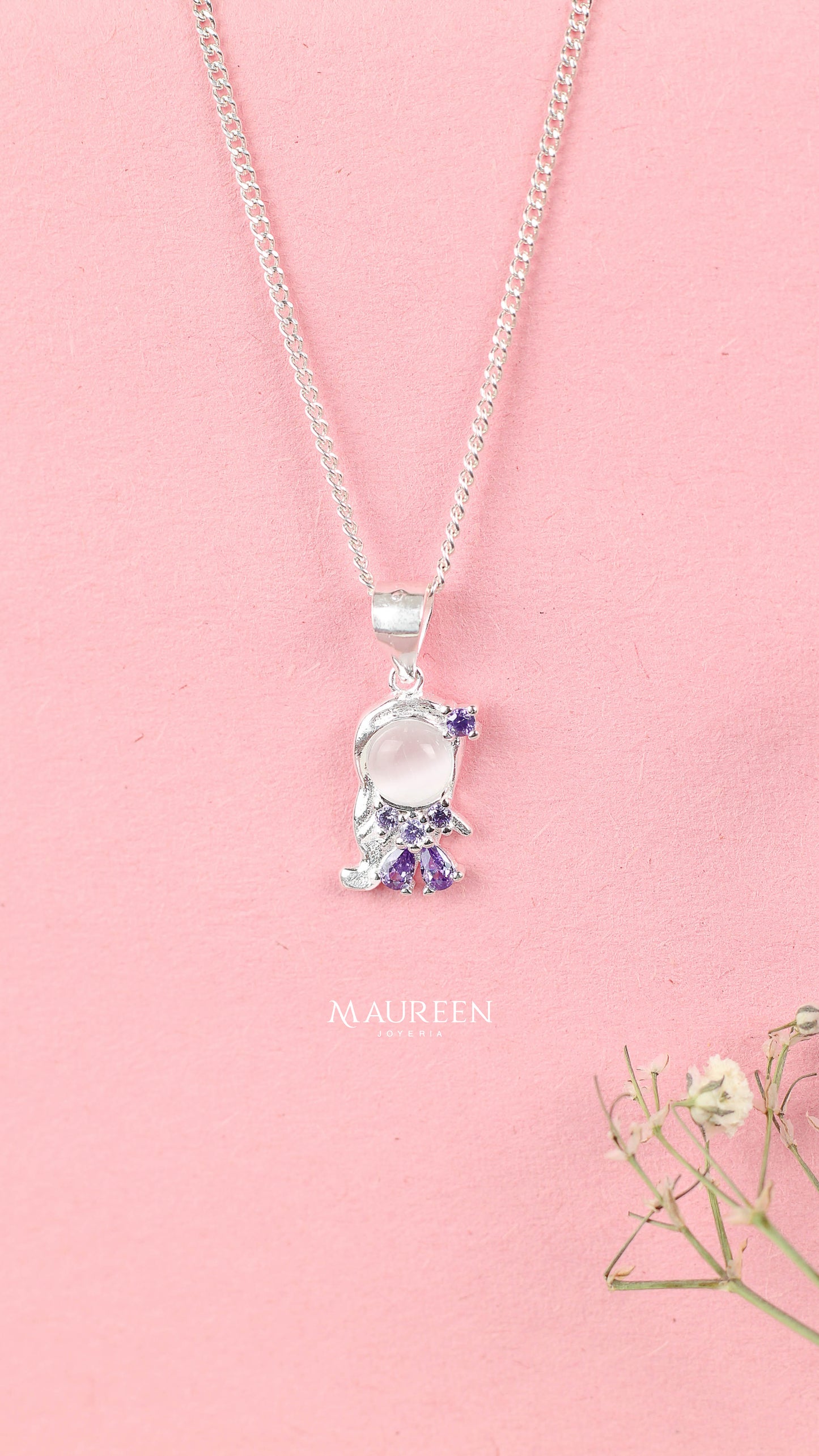 Dije Rapunzel con piedras - Plata