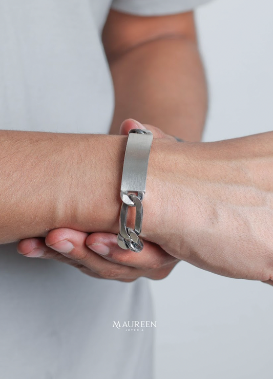 Pulsera hombre lomo esclava - Plata