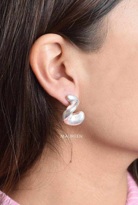 Arete forma S electroformatura poste - Plata