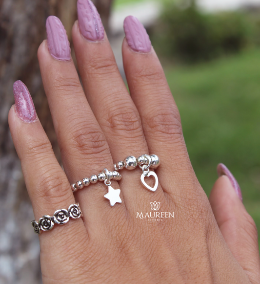 Anillo ajustable de formas - Plata
