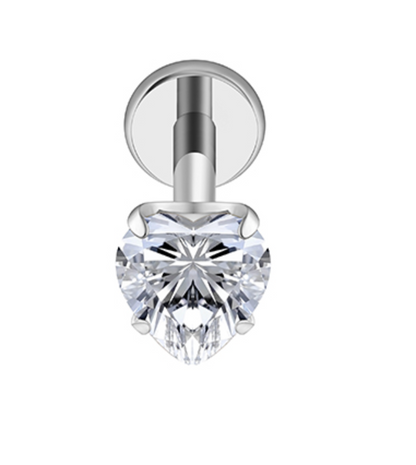Arete piercing punto de luz corazon - Titanio Quirurgico