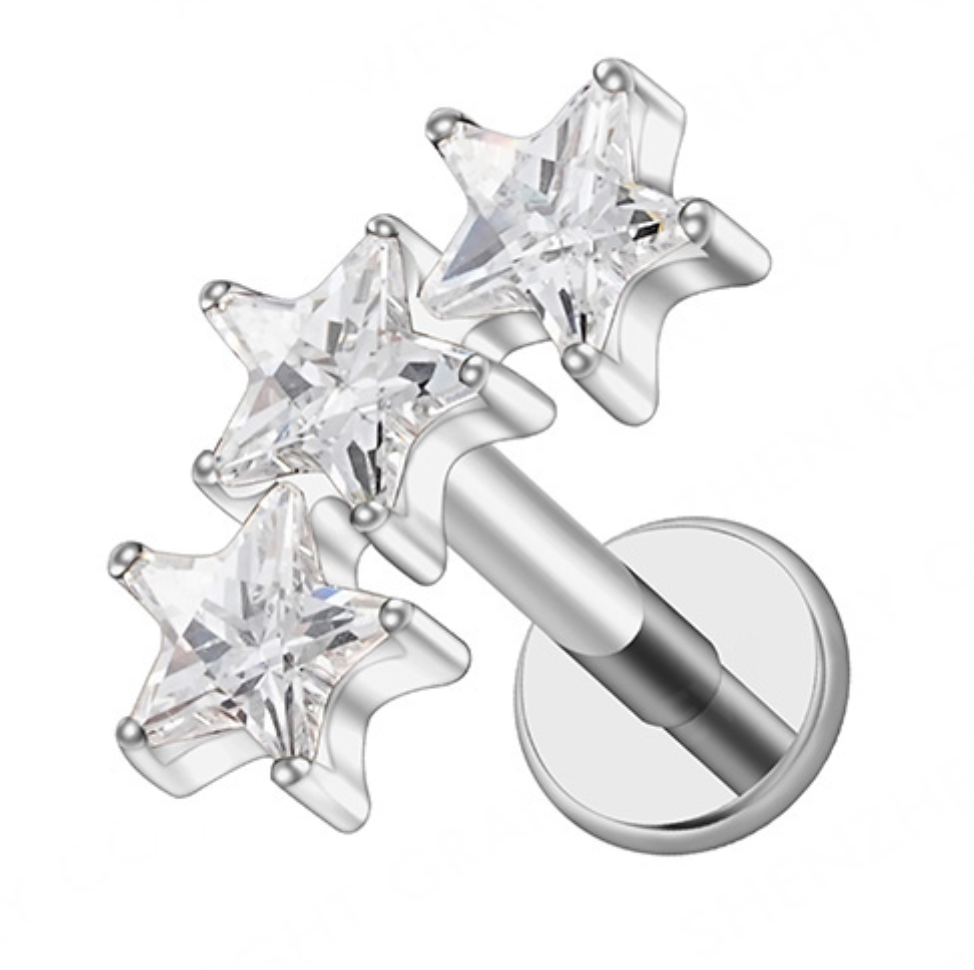 Arete piercing estrella - Titanio Quirurgico