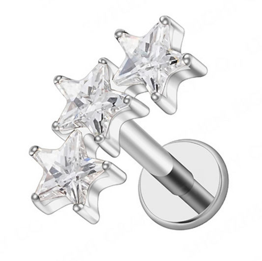 Arete piercing estrella - Titanio Quirurgico