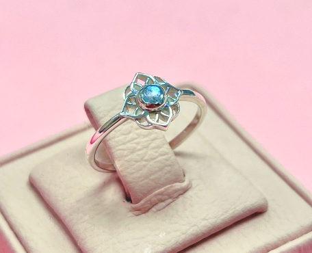 Anillo piedra natural mandala  - Plata