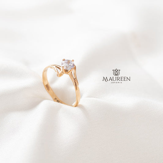 Anillo de compromiso lateral - Oro