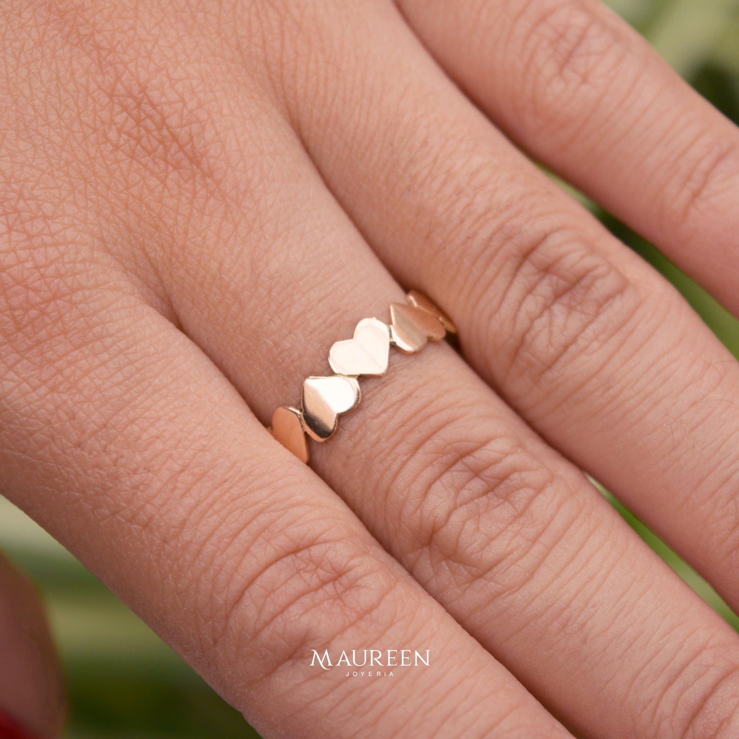 Anillo cadena de corazones - Oro