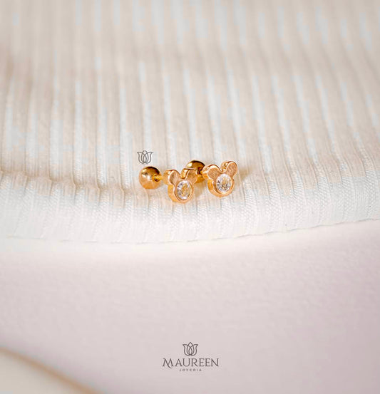 Arete tornillo mickey - Oro