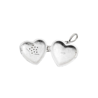 Dije relicario corazón con estrella- Plata