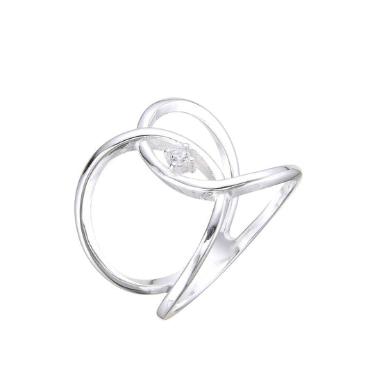 Anillo entrelazado circón - Plata