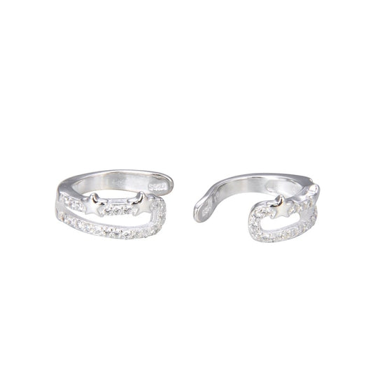 Arete earcuff estrella con circones - Plata