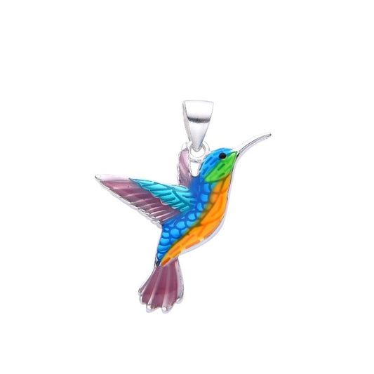 Dije colibri de colores - Plata