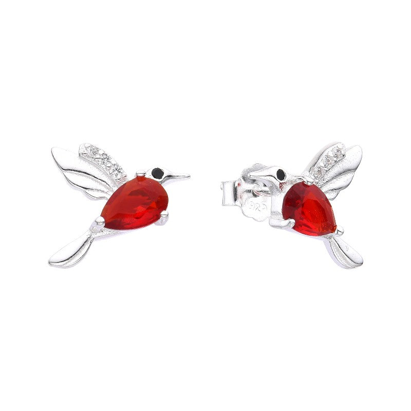 Arete colibri pegado - Plata