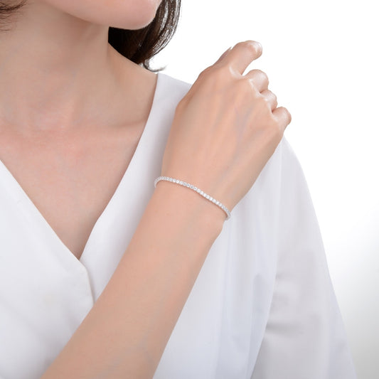 Pulsera tennis blanca - Plata