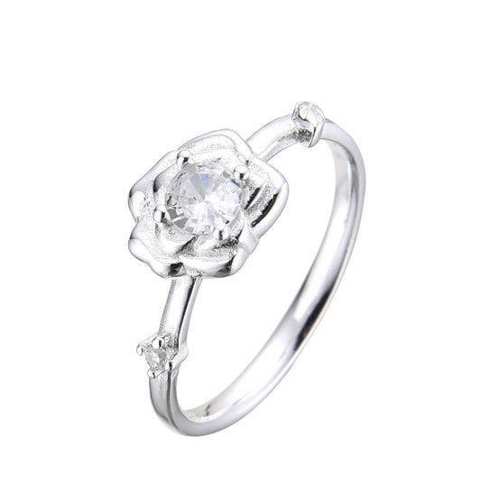 Anillo de promesa rosa - Plata