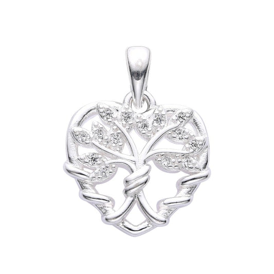 Dije corazón con arbol de la vida -  Plata