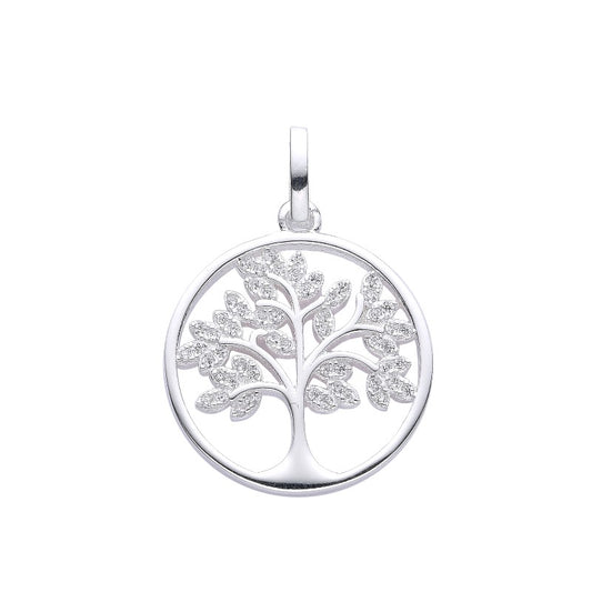 Dije arbol de la vida circular  -  Plata